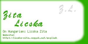 zita licska business card